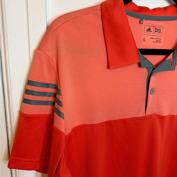Adidas Coral Colorblock 3 Stripes Golf Polo - Picture 7 of 7